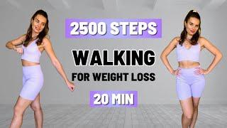 20 MIN WALKING CARDIO | 2500 Steps for Fast Weight Loss at Home