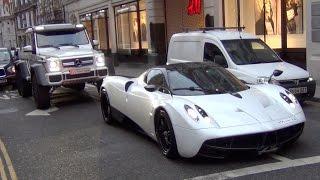 The Arab Supercar Invasion in London, August 2014 - Agera R, Huracan, Huayra, DMC Aventador and more