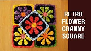 Beginner's Guide: How To Crochet A Retro Daisy Flower Granny Square Step by Step Tutorial @sara1111