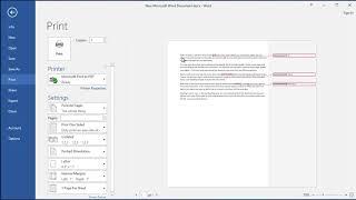 How to turn off comments before printing a Word document