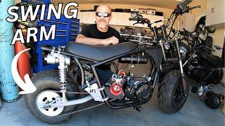 Mega Moto 212 swing arm kit install and road test