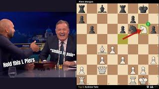 Andrew Tate VS Piers Morgan in chess || Digital Chess board on screen