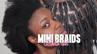 MINI BRAIDS GREW MY NATURAL HAIR! | PROTECTIVE STYLE | #minibraids