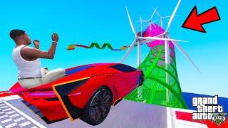 FRANKLIN TRIED UPSIDE TUNNEL ROAD PARKOUR RAMP CHALLENGE IN GTA 5 | SHINCHAN and CHOP