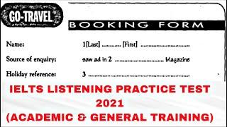 IELTS LISTENING GO TRAVEL BOOKING FORM LISTENING PRACTICE TEST 2021 || BLANKS/MCQ || BRIGHT FUTURE