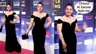 Kajol Devgn looking Stunning in Black arrives at Pinkvilla Style Icons Awards 2023