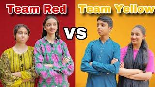 Team Red Vs Team Yellow || 5 Minutes Challenge With Cousins || Zahra Nadeem