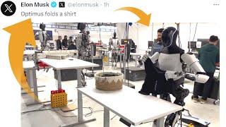 Tesla Optimus Bot Folds Laundry