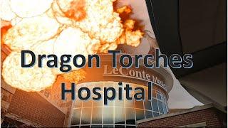 Dragon Torches Building with Fire Breath