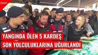 İzmir'deki yangında hayatını kaybeden 5 kardeş için cenaze töreni düzenlendi