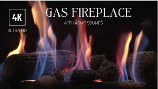 Gas Fireplace - 4K Ultra HD - Best Virtual Fireplace, Fireplace Sounds, Ambiance, Burning Fireplace