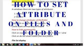 Attributes of file & folder