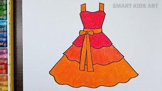 How To Draw A Frock | How To Draw A Dress | Dress Drawing | Easy Drawing | Draw Smart