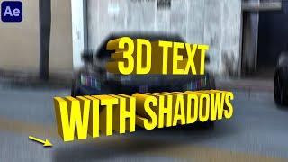 3D Text With a 3D Shadows in 2025 After Effects