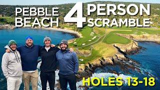 He LEFT before 18?!?! | Pebble Beach | Public Golfers Virtual 4 Person Scramble | Part 3/3