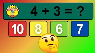 20 Math Quiz for Kids | One Digit Addition Quiz