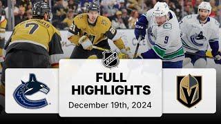 NHL Highlights | Canucks vs. Golden Knights | December 19, 2024