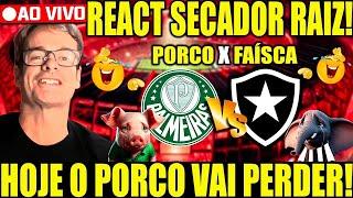 REACT RAIZ AO VIVO! PALMEIRAS X BOTAFOGO! VOU TER QUE TORCER PELO FAÍSCA! AO VIVO!