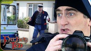 "And Now To Ride Mrs O'Reilly... " Spying on Pat Mustard | Father Ted | Hat Trick Comedy