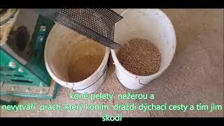 Pelletizing miscanthus giganteus, home production of pellets for laying in horse stables.