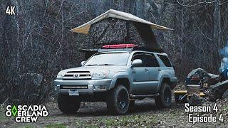 Camping in the woods by a river, backcountry/dispersed, rooftop tent on 4th gen 4runner | S4/E4