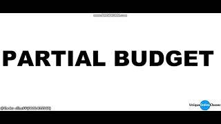 Form 4 Agriculture - Partial Budget