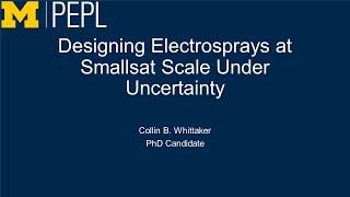 Designing Electrosprays at Small Scale Under Uncertainty