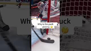 Why is the puck glowing#youtubeshorts #hockey #puck #hockeyplaying #sportsmoment #icehockey