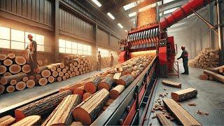 Fastest firewood processing machine | World's fastest modern wood cutting chainsaw technology #28