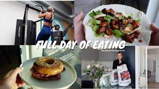 FULL DAY OF EATING | Marathon Training series | Full arm day workout | Weekly food shop haul