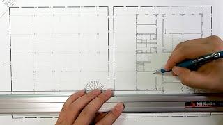 건축도면 그리기 (30배속) 평면도 /  Architectural drawing _ Floor Plan