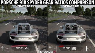 Gran Turismo 7 - Porsche 918 Spyder Gear Ratios | Update 1.30 vs Update 1.31