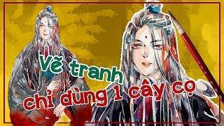 [SPEEDPAINT] THỬ TÔ MÀU CHỈ DÙNG 1 CÂY CỌ! | DRAW WITH SÒ!