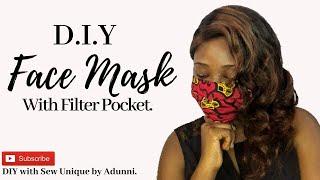 HOW TO SEW A FACE MASK FOR BEGINNERS (with filter pocket).