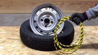 Very few people know that you can change a tire with a rope.