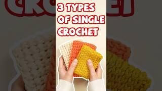 These three stitches are all single crochet! #crochet #crochettutorial #crochetstitch #yeezhee