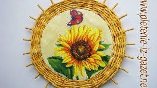 ▬► Плетение из газет рамочки. Часть II. / Picture frame