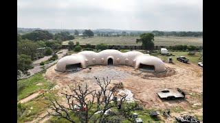 Construction Tour of Monolithic Dome Home with Rainwater Cistern