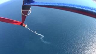 Мой полёт на парашюте. )))   Flight on a parachute behind a boat