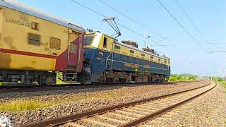 Unique Shatabdi Livery Wap4 locomotive lead Balurgath Express Move To Railgate.