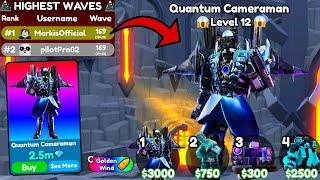 OMG!NEW ULTIMATE *BEAT* ENDLESS MODE!QUANTUM CAMERAMAN | Toilet Tower Defense