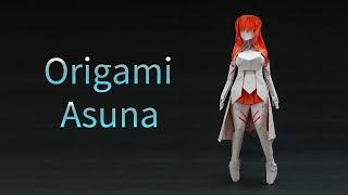 Origami Asuna by Chen Xiao —— Folding Asuna from a piece of paper as always