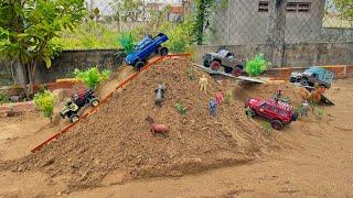 Rc Rock Crawler Hilux Defender Toyota pick-up Land Cruiser off Road Obstacle.