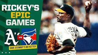 FULL GAME: Dave Stewart twirls a no-hitter for the Athletics (Ft. a BIG Rickey Henderson homer!)