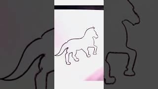One line art horse draw #aatreescienceart #viral #artist