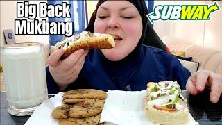 SUBWAY ASMR MUKBANG SOFT CHOCOLATE CHIP COOKIES WITH MILK AND CHEESE TOASTIES