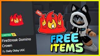 New FREE LIMITED UGC items , How to get FREE UGC ITEMS FireStreak Domino Crown on ROBLOX