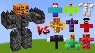 TITAN BEDROCK GOLEM vs All Minecraft Bosses - Minecraft Mob Battle