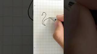  Drawing swan  in one stroke | continuous line art/drawing