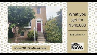 How much house can you buy for $540,000 in Fairfax, VA